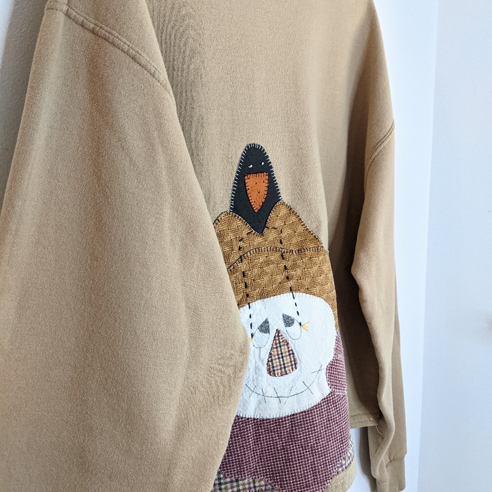 Early 2000s Quilted Patchwork Scarecrow Halloween… - image 8